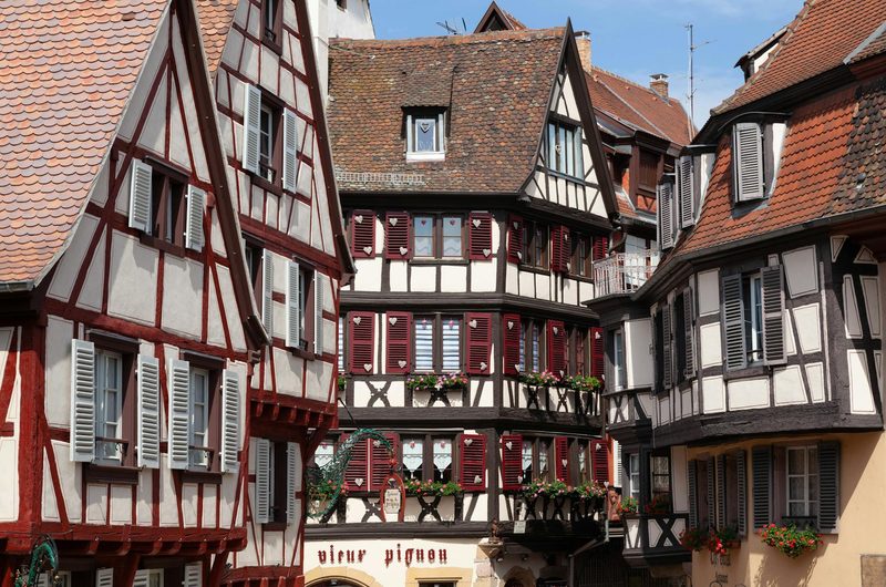 Half-timbered houses along the canals of Colmar, Alsace