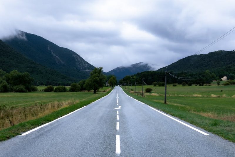 Picturesque road leading through mountains in the Provence countryside