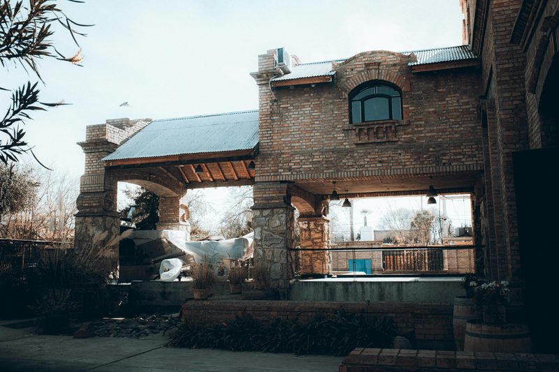 Exterior of a traditional French winery estate building